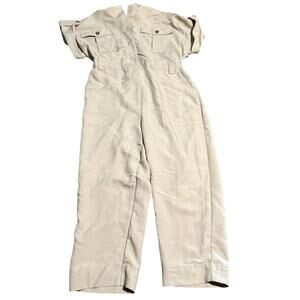 H&M Khaki Short Sleeve Utility Jumpsuit, Women's Size 12 (EU 44)